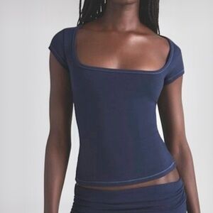 SKIMS Cotton Jersey Short Sleeve Scoop Neck Tee S SS-STT-8025